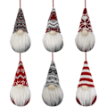 Miniatyrbild 1 av 4: Baicccf Tomte Julplyschprydnader Set, 6-pack Hängande Julgransdekorationer Heminredning, Svensk Tomte Elf Skandinavisk Jultomte Plyschdocka