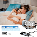 Miniatyrbild 2 av 5: LED Väckarklocka för Tunga Sovare, Dubbel Vibrerande Väckarklocka med USB-laddare för Hörselskadade Döva