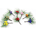 Miniatyrbild 4 av 4: Heytea 24 st Små Konstgjorda Tallkvistar Julgran Hollybärgrenar För Julblomsterarrangemang Kransar Och Semesterdekorationer (röd)