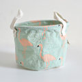Pikkukuva 1 / 5: Mini Flamingo Fabric Laundry Hamper Collapsible Waterproof Storage Bag with Handle for