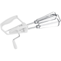 Miniatyrbild 1 av 4: Halvautomatisk manuell handmixer, köksvisp, äggvisp i rostfritt stål, äggmixer, roterande visp, äggvisp med joystick, köksbakningsverktyg (vit)