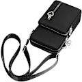 Miniatyrbillede 2 af 5: Kvinder Cross Body Telefon Taske Damer Over Shoulder Tasker 3 Lag Mobiltelefon Taske Pung Nylon Tegnebog til Kvinder Håndtasker, Sort