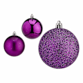 Miniatyrbild 2 av 2: Set med julgranskulor Lila Plast 7 x 8 x 7 cm (12 stycken)