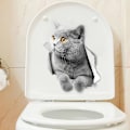 Miniatyrbild 1 av 4: Bedårande katt väggdekal Väggdekorationsdekal för vardagsrum kontor sovrum