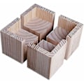 Miniatyrbilde 1 av 5: Sett med 4 møbelrisere i tre, møbelrisere, skrivebordsrisere, sengrisere, møbelbenløftere for skrivebord, bord, seng (størrelse: 5x5x5 cm)