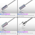 Miniatyrbillede 4 af 5: 10 stk. Sæt Diamant Fræser Carbide Negleboremaskine Bits Til Elektrisk Polering Manicure Maskine Tilbehør Wolfram (Sølv)