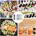 Pikkukuva 7 / 7: Sushi-valmistaja, Sushi DIY -kone, Sushi Bazooka, Sushi Matte, Rullakone, Kasvislihan rullaustyökalu Keittiötarvikkeet Sushi-työkalu (Valkoinen)
