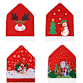 Miniatyrbild 2 av 5: Julstolsöverdrag - Set med 4 Tomte-Stolsöverdrag för Juldekoration Middagsfest