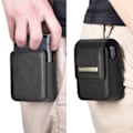 Miniatyrbillede 3 af 6: Premium Læder Bælteklips Holster Talje Bærende Hængende Taske Etui Kompatibel Med Samsung Galaxy Z Flip 4 Z Flip 3 Niuniu (Sort)