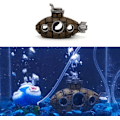 Miniatyrbillede 5 af 5: Undervandsdekoration til fiskebeholder 1 stk - ubådsstil - ubåd (brun) - undervands