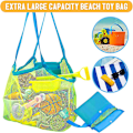 Miniatyrbillede 3 af 5: Udendørs strand mesh taske børn sand væk foldbar protable børn strand legetøj tøj taske legetøj opbevaring diverse arrangører rygsæk