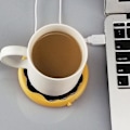 Miniatyrbilde 2 av 5: USB-koppvarmer med indikatorlys og bryter, USB-koppvarmer for kontor Niuniu (gul)