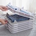 Pikkukuva 2 / 3: 5 Pakkaus Vaatejärjestäjä Lazy Folding Board, Tilaa Säästävä Pinottava Vaatekaappi