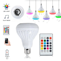 Pikkukuva 5 / 5: Bluetooth-musiikkikaukosäätimen polttimo Led-musiikkipolttimo RGB-värinen kaukosäätimen musiikkipolttimolamppu