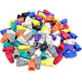 Miniatyrbild 4 av 4: 100 st 10 färger plast RJ45 Ethernet nätverkskabel dragavlastning stövlar kabelkontaktpluggöverdrag för Cat5 Cat5e Cat6