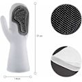 Miniatyrbild 3 av 5: Handskar med skrubber, diskhandskar, återanvändbara rengöringshandskar med rengöringsborste, handskydd och värmebeständiga, för kök badrum (grå