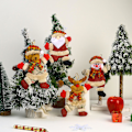 Miniatyrbild 3 av 5: Julgranshänge med snöre Söt tecknad tomte snögubbe älg dockhänge (H)