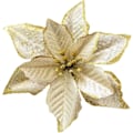Miniatyrbild 1 av 5: Julklappsprydnader Rea 12-pack Guld Julglitter Julstjärna Konstgjorda Blommor Julgranspynt