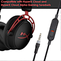 Miniatyrbild 5 av 5: Ersättningsljudkabel med mute-volymkontroll för Cloud Flight Mix Alpha S Cloud9 gaming headset