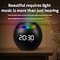 Miniatyrbild 4 av 5: Mini Väckarklocka Bluetooth Högtalare Trådlös Ljudbox med Induktionshuvud LED-Display Hifi TF-Kort