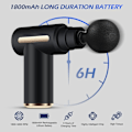 Pikkukuva 2 / 7: Kannettava lihasmassager 6 nopeudella, 4 hierontapäällä, 1800 mAh akulla ja Type-C-latauksella