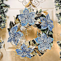 Miniatyrbilde 3 av 5: 12 stk Julestjerne Kunstige Julestjerner Juledekorasjon 5,9'' Blå Glitter Julestjerner