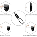 Miniatyrbillede 3 af 4: Kompakt rejse paraply, bærbar paraply med håndtag og automatisk åbne/lukke funktion - Unisex paraply