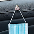 Miniatyrbillede 4 af 5: 3 stk. Bling Bling Hjerteformet Bilkrog, Multifunktionel Bil Dashboard Krog Mini Rustfrit Stål Væg Krog Skinnende Rhinestone Hængende Krog Organizer Glit