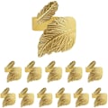 Miniatyrbilde 2 av 5: 12 stk gullbladformede serviettringer for borddekking, sølv