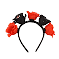 Miniatyrbillede 1 af 5: Goth Blomsterhovedbånd Blod Øjenkugle Form Hårbøjle Karneval Cosplay Party Prop