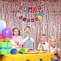 Miniatyrbild 3 av 4: 3-pack fransgardiner för festdekorationer, glittrande bakgrundsgardiner för fester, bröllop, examen, födelsedagsfester (rosa) (roséguld)