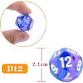Miniatyrbillede 2 af 5: 35 Stykker Polyhedriske Terninger 12-Sided Blandede Farver Terninger Til Dnd Rpg Mtg Bordspil