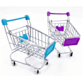 Miniatyrbild 1 av 4: 2 st Mini Varukorg Supermarknads Handvagn Shopping Utility Cart Mode Lagring Leksak (blå och lila)