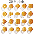 Miniatyrbilde 2 av 5: Kake- og kjeksmaker - Cookie Press Maskin med 20 Kjeksdisker og 4 Glasurtupper for Kakedekorasjon og Kjeksbaking