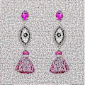 Miniatyrbilde 1 av 5: Nye Tassel Ørepynt Statement Ørepynt Øye Henger Ørepynt For Kvinner Bohemian Elegant Fest Drop Ørepynt Smykker (E1075 Rose)