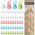 Miniatyrbillede 1 af 4: 48 stk. Plastik Tøj Bøjle Hanger Klip Holder, Hanger Connector Mini Vandfald Bøjle Garderobe Organizer Pladsbesparende