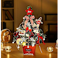 Miniatyrbild 4 av 4: Mini Konstgjord Snöflinga Julgran - med Batteridrivna Ljus och Julkula - för C