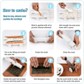 Pikkukuva 6 / 7: Sushi-valmistaja, Sushi DIY -kone, Sushi Bazooka, Sushi Matte, Rullakone, Kasvislihan rullaustyökalu Keittiötarvikkeet Sushi-työkalu (Valkoinen)