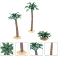 Miniatyrbillede 3 af 5: 3 stk. Lille Kokosnød Palme Model Grøn Plast Kunstig Akvarium Planter Model Landskab Palme Træ Kunsthåndværk Statue