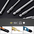 Pikkukuva 4 / 5: 11 pitkän Torx-kärjen sarja ruuvimeisseleille ja sähköruuvimeisseleille - 1/4\" kuusiokolovarsi - Koot T6 - T40 - Pituus 100 mm