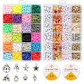 Miniatyrbillede 2 af 5: 4000 stk Lerperler til Smykkearmbåndsfremstillingssæt 6mm 24 Farver Flade Polymer
