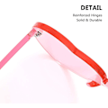 Miniatyrbilde 4 av 5: Oversized Rimless Solbriller All-in-One Hjertebriller Fargede Solbriller