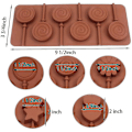 Miniatyrbillede 4 af 4: Silikone Chokolade Lollipop Form Med 6 Huller, Dobbelt Hjerte, Stjerne, Lille Blomst