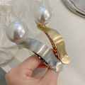Miniatyrbild 5 av 5: Pärlmetall franska hårklämmor, näbbhårklämmor