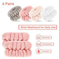 Miniatyrbild 4 av 5: 4 par handledsspa tvättband mikrofiber handduk remmar handledsband för tvätt ansikte absorberande handledssvettband för att förhindra vätskespill