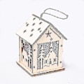Miniatyrbild 1 av 4: Julpynt i trä med belysning, julgranspynt, semestergåvor (2 stycken) (9*7*7CM)