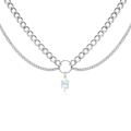 Miniatyrbild 1 av 5: Halsband för kvinnor, flerlager, elegant, snygg choker för flickor, smyckesgåva, bleknar inte lätt (silver)