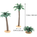 Miniatyrbillede 4 af 5: 3 stk. Lille Kokosnød Palme Model Grøn Plast Kunstig Akvarium Planter Model Landskab Palme Træ Kunsthåndværk Statue