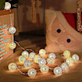 Miniatyrbild 5 av 5: Bomullsbollstrådlampor, Heminredning Juldekoration, 4,5M LED-Ljuskula, Flicka, Prinsessa, Ki