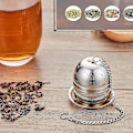 Miniatyrbillede 5 af 5: Teinfuser, rustfrit stål teinfuser mesh te og urtebold si, tebold si infuser med drypbakker